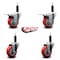 Service Caster 3.5'' Red Poly Swivel 1'' Expanding Stem Caster Set 2 Total Lock Brakes, 4PK SCC-EXTTL20S3514-PPUB-RED-2-S-2-1 - alternate 3